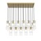 Z-Lite Alton Linear Chandelier, 17-Light, 18 In.W x 42 In.L x 14.25 In.H, Modern Gold/Clear+Frosted 824P-17L-MGLD - alternate 2